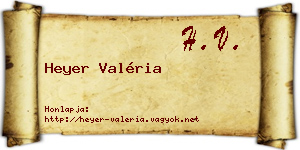 Heyer Valéria névjegykártya